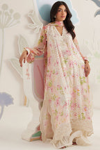 FARAH TALIB AZIZ Lawn Collection 2026: Ivory Floral Printed & Embroidered Suit | Ready To Wear