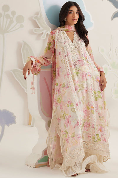 FARAH TALIB AZIZ Lawn Collection 2026: Ivory Floral Printed & Embroidered Suit | Ready To Wear
