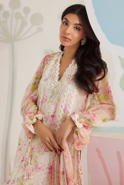 FARAH TALIB AZIZ Lawn Collection 2026: Ivory Floral Printed & Embroidered Suit | Ready To Wear