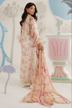 FARAH TALIB AZIZ Lawn Collection 2026: Ivory Floral Printed & Embroidered Suit | Ready To Wear