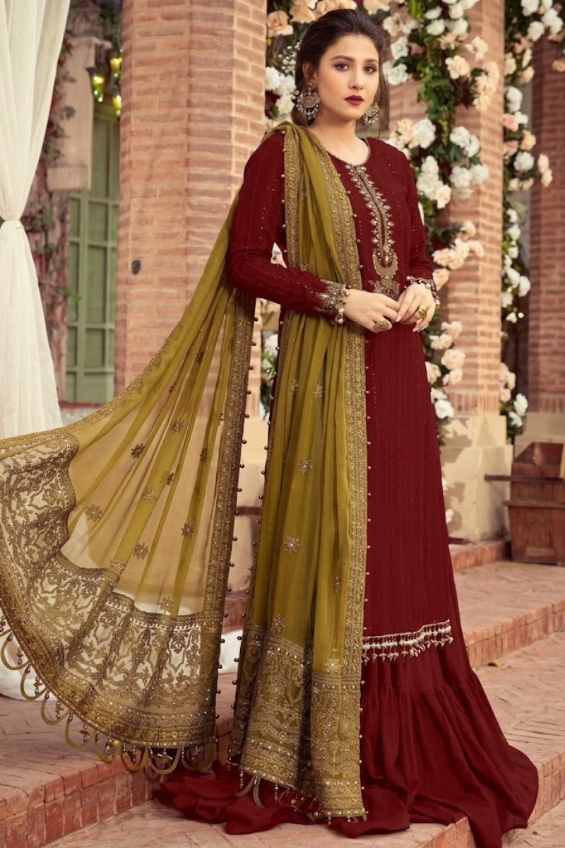 03-Piece Embroidered Chiffon Suit | Ready To Wear