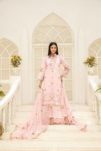 Elisol - Fancy Embroidered Slub Lawn Suit with Chiffon Dupatta | Ready To Wear