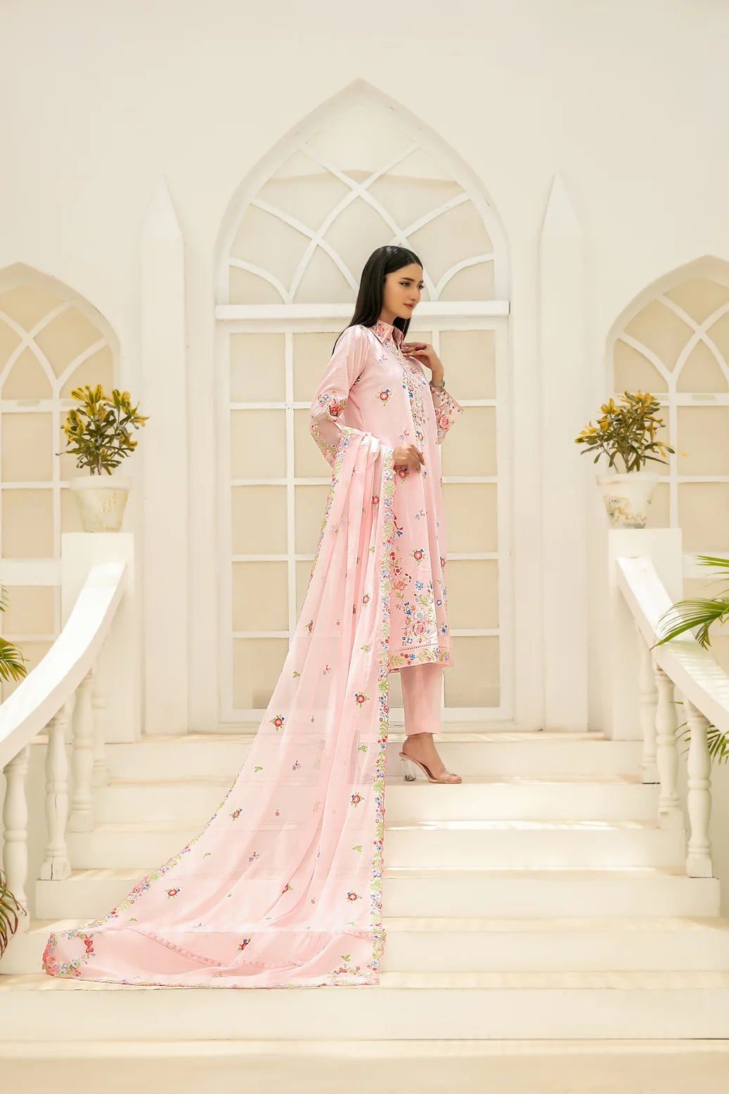 Elisol - Fancy Embroidered Slub Lawn Suit with Chiffon Dupatta | Ready To Wear