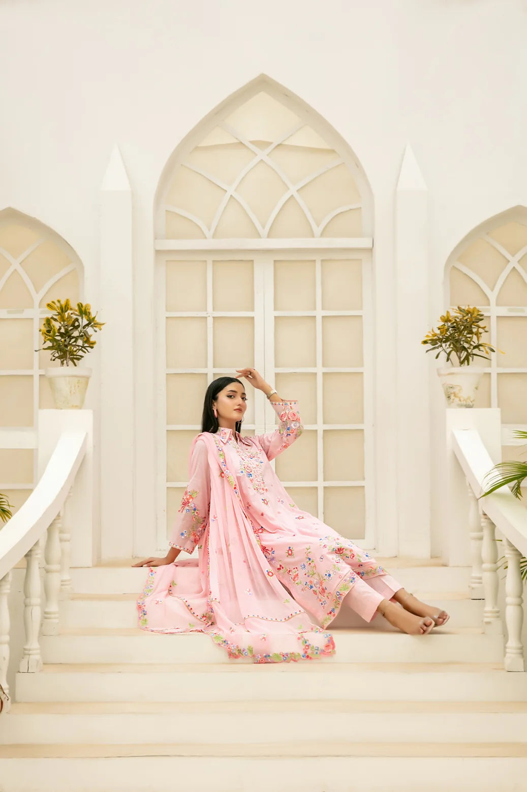 Elisol - Fancy Embroidered Slub Lawn Suit with Chiffon Dupatta | Ready To Wear