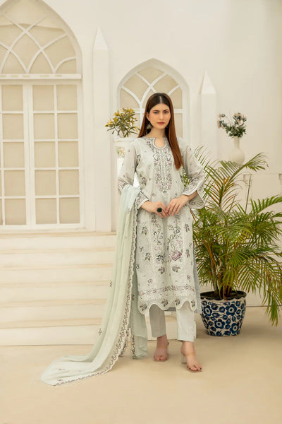 Elisol - Fancy Embroidered Slub Lawn Suit with Chiffon Dupatta | Ready To Wear