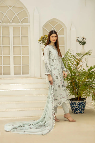 Elisol - Fancy Embroidered Slub Lawn Suit with Chiffon Dupatta | Ready To Wear