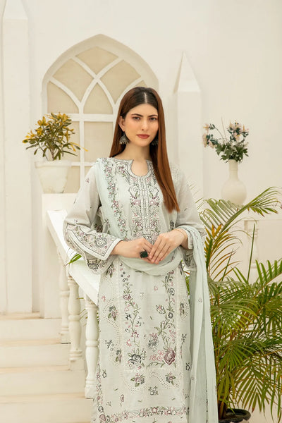 Elisol - Fancy Embroidered Slub Lawn Suit with Chiffon Dupatta | Ready To Wear