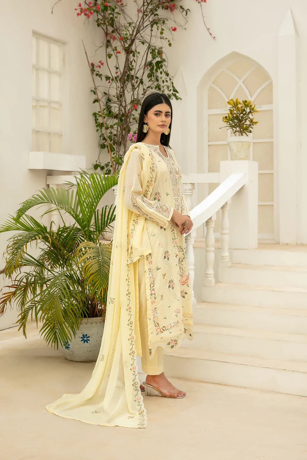 Elisol - Fancy Embroidered Slub Lawn Suit with Chiffon Dupatta | Ready To Wear