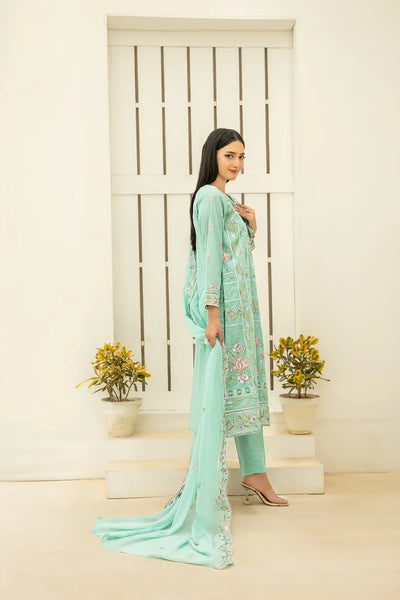 Elisol - Fancy Embroidered Slub Lawn Suit with Chiffon Dupatta | Ready To Wear