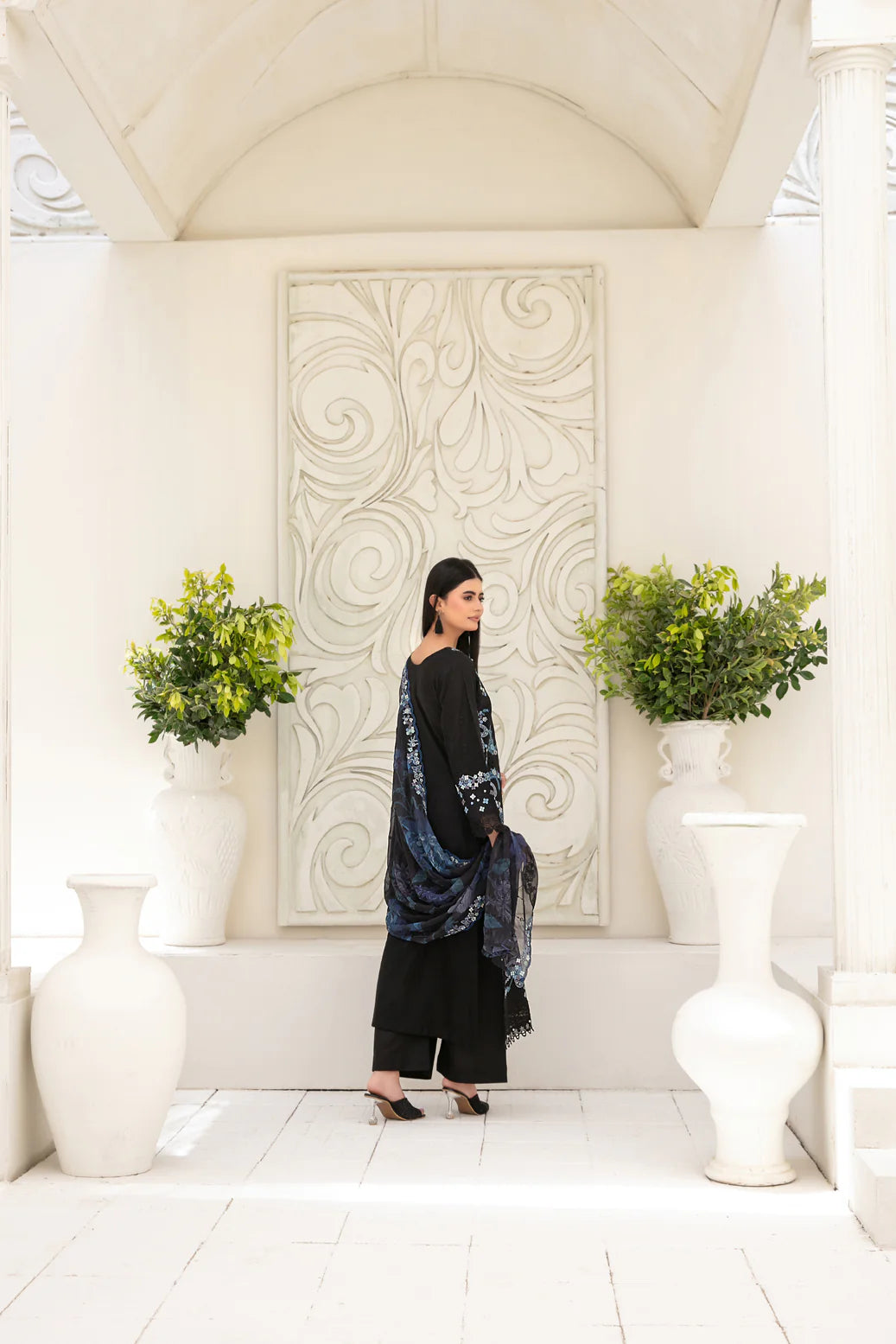 Embroidered Cross Slub Lawn Suit With Cotton Trouser | Ready To Wear