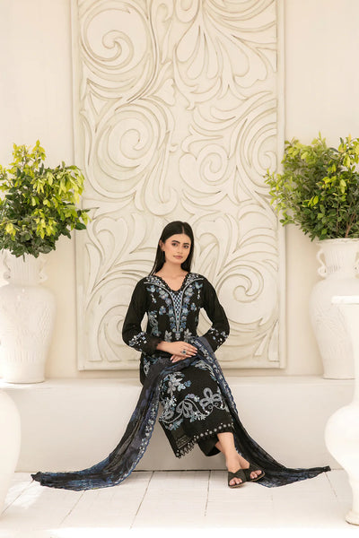 Embroidered Cross Slub Lawn Suit With Cotton Trouser | Ready To Wear