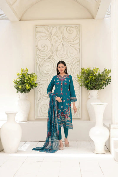 Embroidered Cross Slub Lawn Suit With Cotton Trouser | Ready To Wear