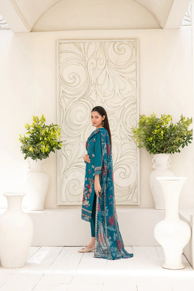 Embroidered Cross Slub Lawn Suit With Cotton Trouser | Ready To Wear