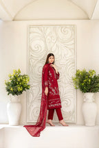 Embroidered Cross Slub Lawn Suit With Cotton Trouser | Ready To Wear
