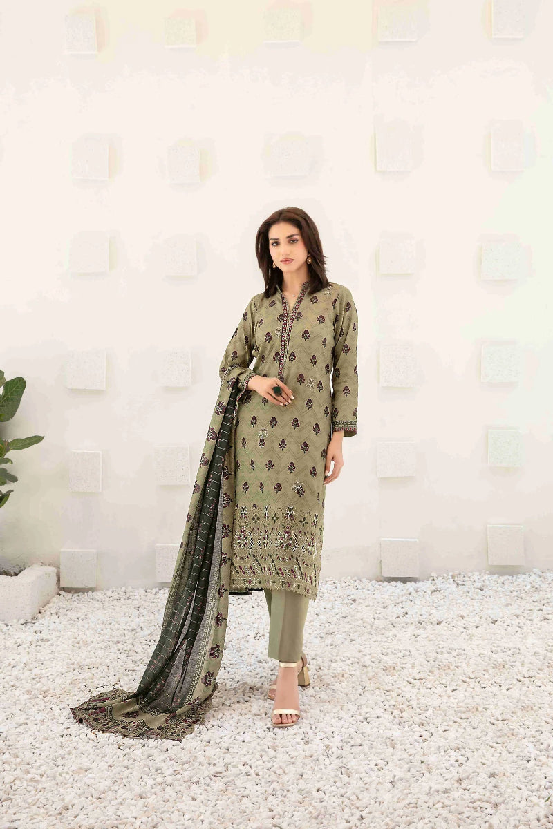 Ayna - Embroidered Printed Lawn Suit With Cotton Trouser | Ready To Wear