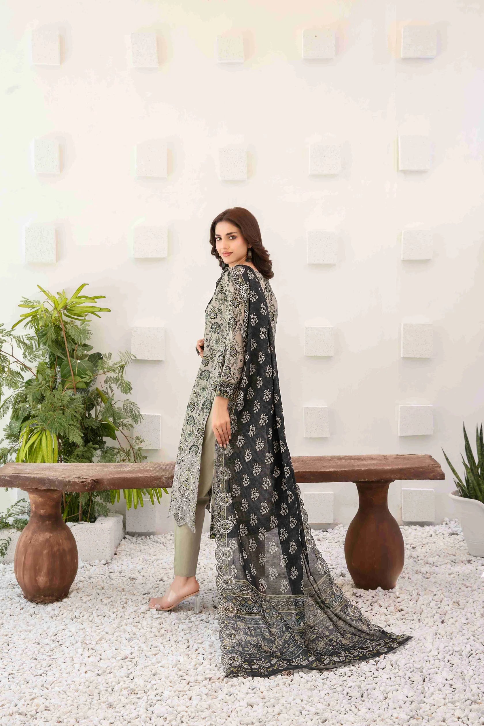 Ayna - Embroidered Printed Lawn Suit With Cotton Trouser | Ready To Wear
