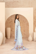 03-Piece Embroidered Chamki Lawn With Printed Dupatta | Ready To Wear