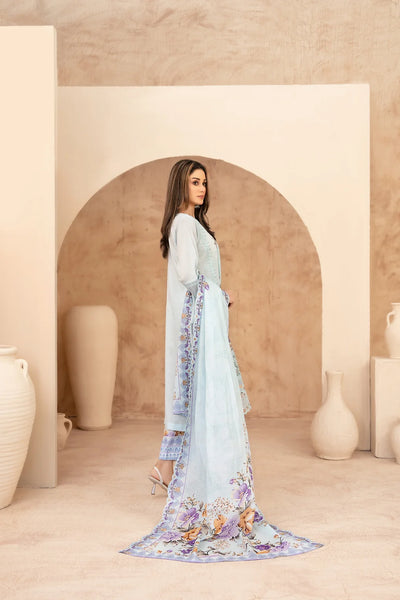 03-Piece Embroidered Chamki Lawn With Printed Dupatta | Ready To Wear