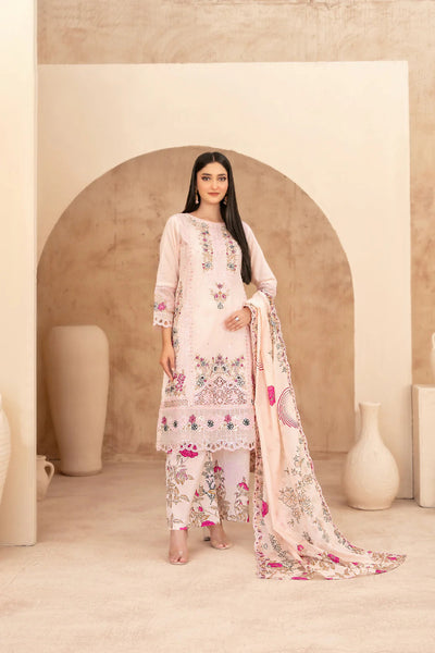 03-Piece Embroidered Chamki Lawn With Printed Dupatta | Ready To Wear