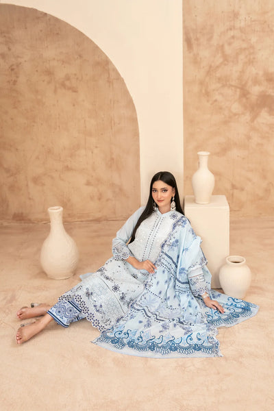 03-Piece Embroidered Chamki Lawn With Printed Dupatta | Ready To Wear