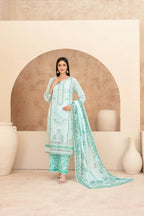03-Piece Embroidered Chamki Lawn With Printed Dupatta | Ready To Wear