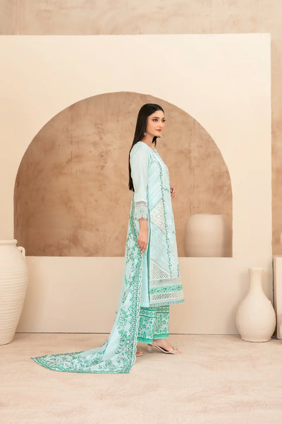 03-Piece Embroidered Chamki Lawn With Printed Dupatta | Ready To Wear