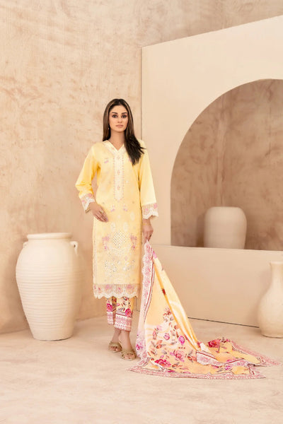 03-Piece Embroidered Chamki Lawn With Printed Dupatta | Ready To Wear