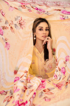 03-Piece Embroidered Chamki Lawn With Printed Dupatta | Ready To Wear