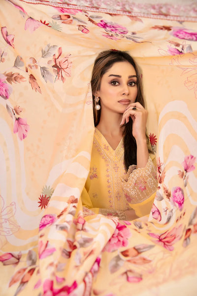 03-Piece Embroidered Chamki Lawn With Printed Dupatta | Ready To Wear