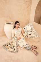 03-Piece Embroidered Chamki Lawn With Printed Dupatta | Ready To Wear