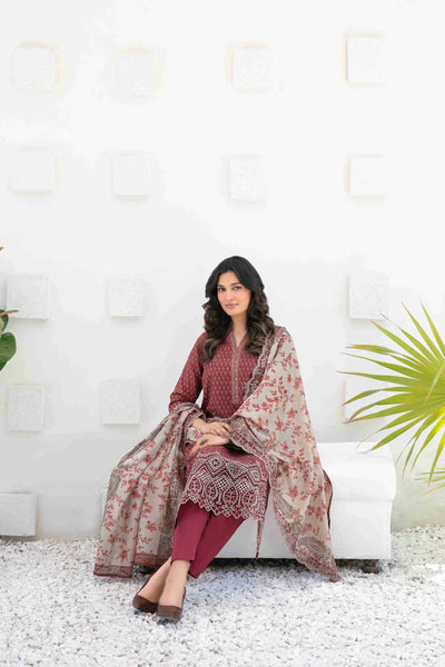 Ayna - Embroidered Printed Lawn Suit With Cotton Trouser | Ready To Wear