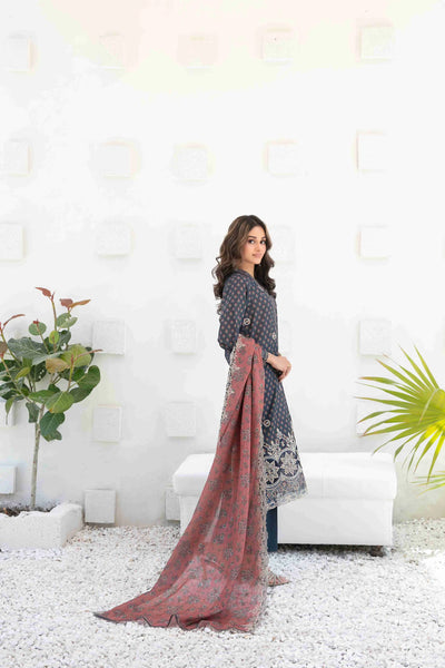 Ayna - Embroidered Printed Lawn Suit With Cotton Trouser | Ready To Wear