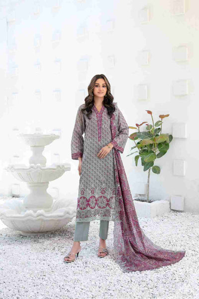 Ayna - Embroidered Printed Lawn Suit With Cotton Trouser | Ready To Wear