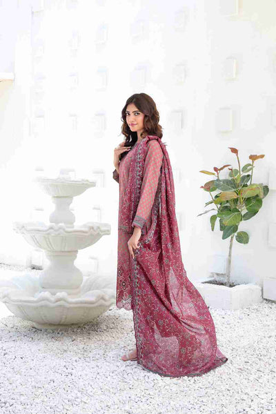 Ayna - Embroidered Printed Lawn Suit With Cotton Trouser | Ready To Wear