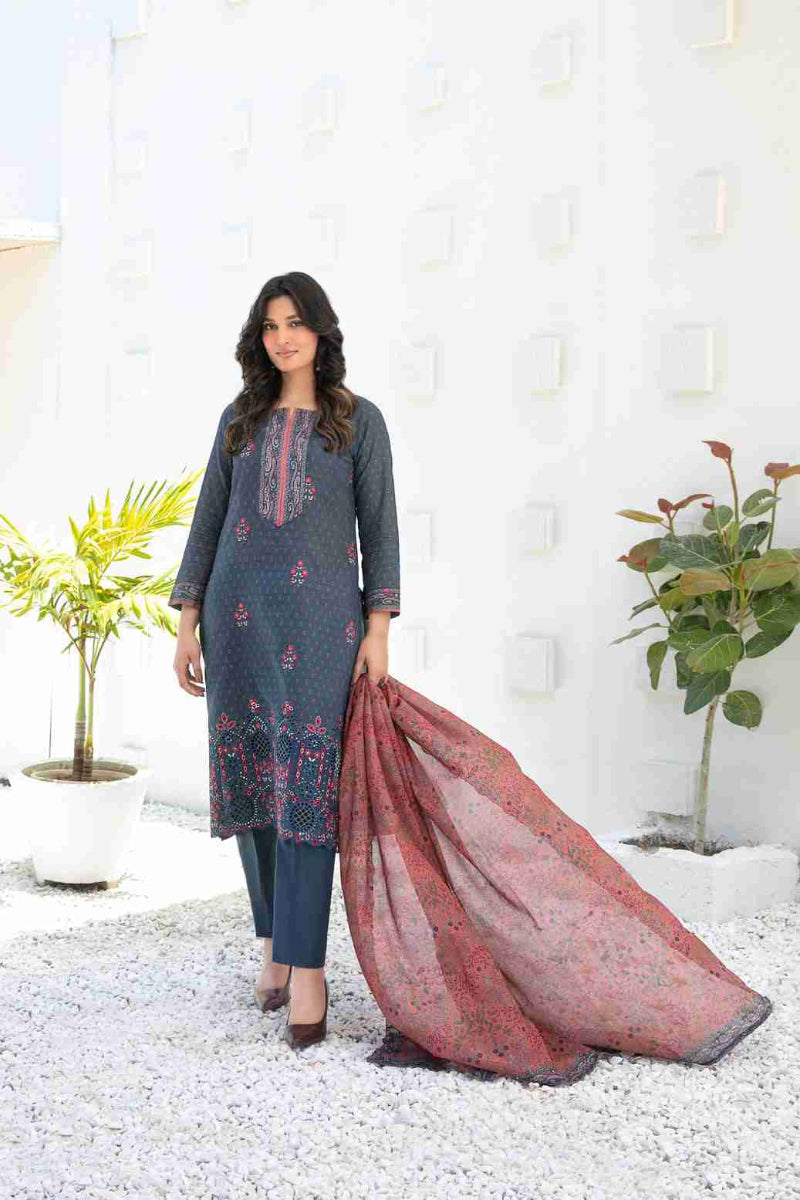 Ayna - Embroidered Printed Lawn Suit With Cotton Trouser | Ready To Wear