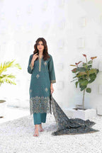 Ayna - Embroidered Printed Lawn Suit With Cotton Trouser | Ready To Wear