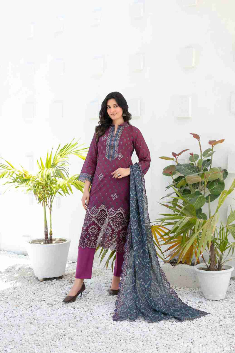 Ayna - Embroidered Printed Lawn Suit With Cotton Trouser | Ready To Wear