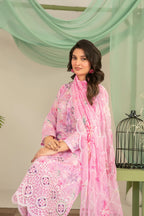 03-Piece Printed Lawn Suit With Chiffon Dupatta | Ready To Wear