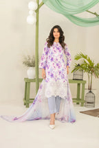 03-Piece Printed Lawn Suit With Chiffon Dupatta | Ready To Wear