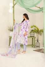 03-Piece Printed Lawn Suit With Chiffon Dupatta | Ready To Wear