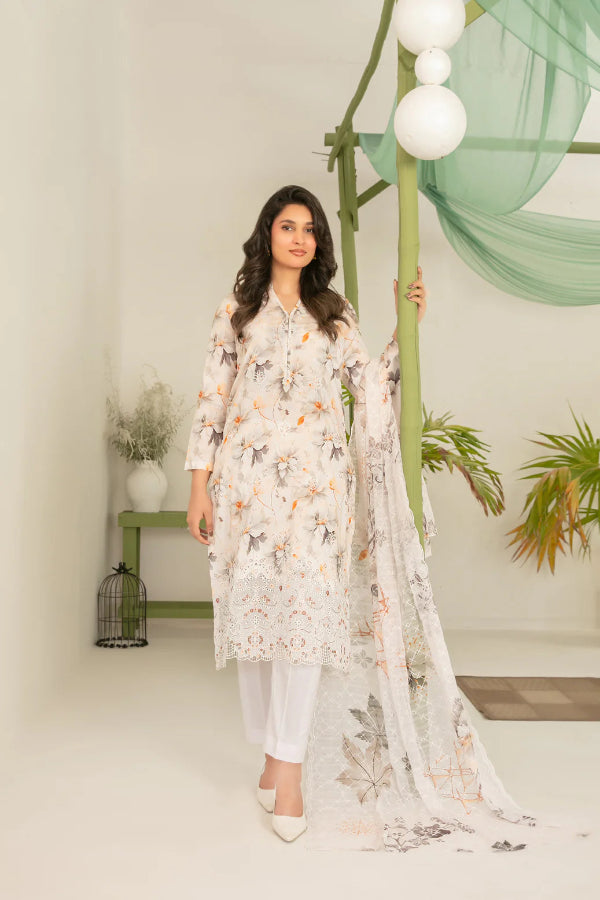 Sionya: 03-Piece Printed Lawn Suit With Chiffon Dupatta | Ready To Wear
