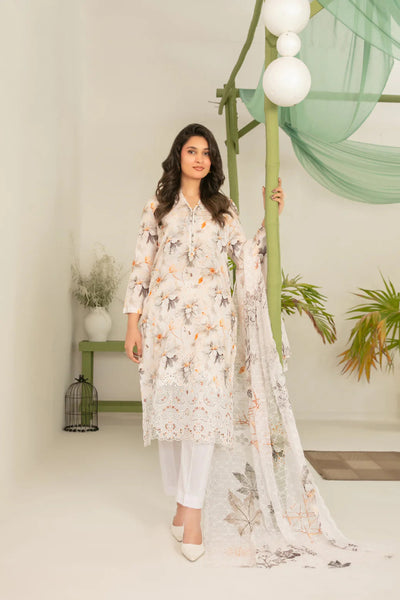 Sionya: 03-Piece Printed Lawn Suit With Chiffon Dupatta | Ready To Wear