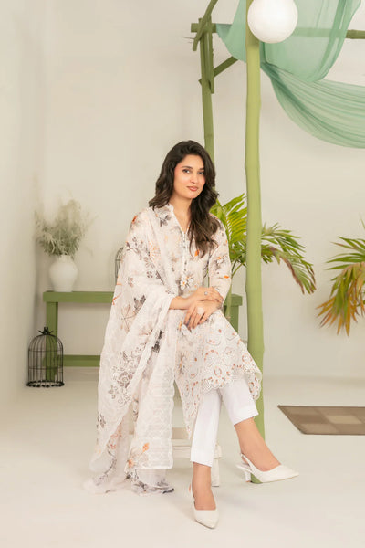 Sionya: 03-Piece Printed Lawn Suit With Chiffon Dupatta | Ready To Wear