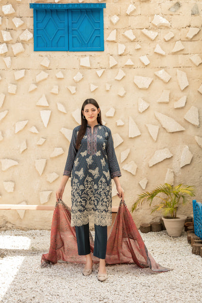 Printed Fancy Lawn Suit with Digital Printed Lawn Dupatta | Ready To Wear