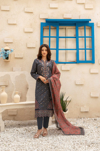 3 Piece Laveen Embroidery Lawn Suit With Digital Lawn Dupatta | Ready To Wear