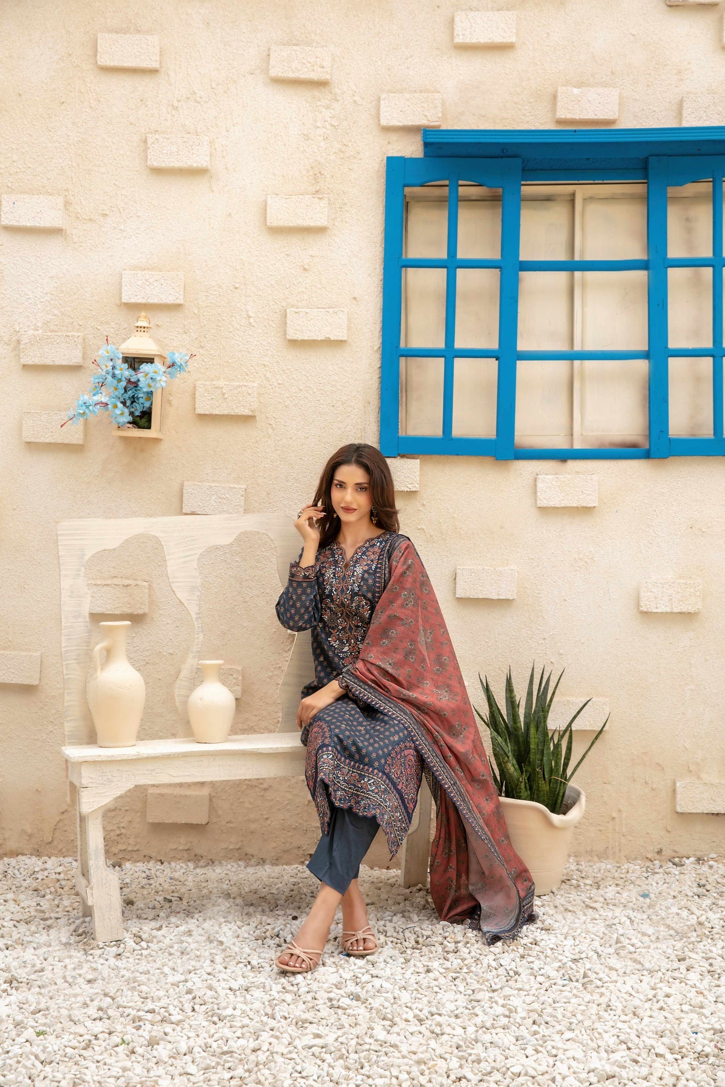 3 Piece Laveen Embroidery Lawn Suit With Digital Lawn Dupatta | Ready To Wear