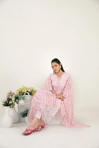 03-Piece Embroidered Lawn Suit & Plain Cotton Trouser | Ready To Wear