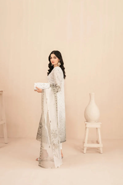 Naqsh -  Embroidered Organza Suit with Plain Trouser - Ready to Wear