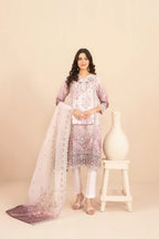 Naqsh -  Embroidered Organza Suit with Plain Trouser - Ready to Wear