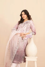 Naqsh -  Embroidered Organza Suit with Plain Trouser - Ready to Wear